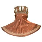 Sanskriti New Copper Long Skirt Pure Tissue Silk Handmade Unstitched Lehenga