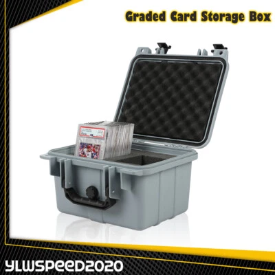 50CT Gray Graded Card Storage Box Deep Waterproof Case Slab Holder & Protector - Image 1 of 4