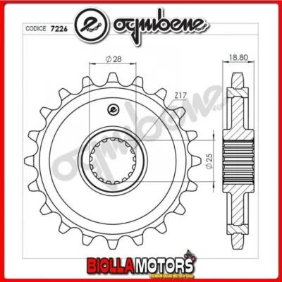 367226R19 PIGNONE TRASMISSIONE 19 PASSO 525 BMW F 800 R ( K-73 ) 2012- 800CC - Изображение 1 из 4