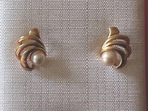 Pierre Lang  - Ohrstecker - Ohrringe - vergoldet - Muschel mit Perle - Bild 1 von 5