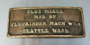 Antike / Vintage Bronzegussplatte aus GlueMixer Maschine, Washington - Bild 1 von 7