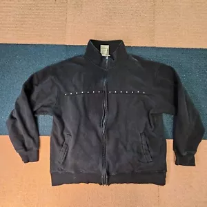 Averix Adult Full Zip Sweatshirt XL Black Studded Graphic Biker jacket K5c - Picture 1 of 12