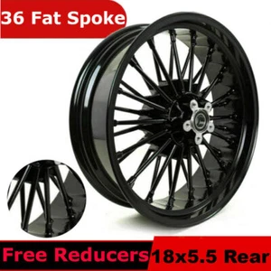 Fat Spoke Rear Wheel Rim for Harley Softail Fatboy FLSTF 2008-2017 Gloss Black - Bild 1 von 9
