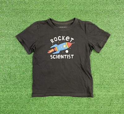 Life Is Good Shirt Boys Size XL Rocket Scientist Cotton Kids Youth Black - Image 1 of 4
