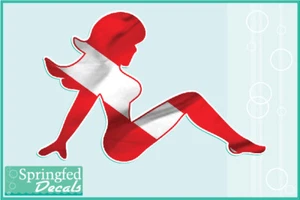 MUDFLAP GIRL Shaped DIVE Flag Vinyl Decal #2 Car Truck Sticker SCUBA Diving - Bild 1 von 1