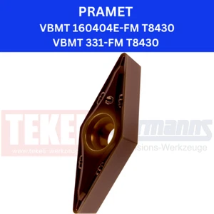 10 x PRAMET VBMT 160404E-FM T8430 / VBMT 331-FM T8430 für Stahl & VA - Picture 1 of 1