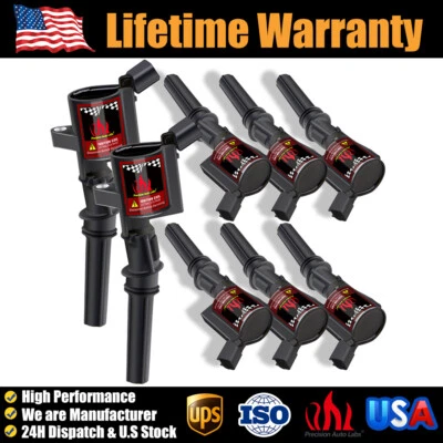 Paquete de 8 bobinas de encendido para Ford F150 Expedition 2000 2001 2002 2003 2004 4,6 L 5,4 L Foto 1 de 4
