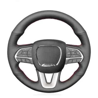 Cubierta de volante de cuero sintético para Dodge Challenger Durango Charger 2015-2024 Foto 1 de 4