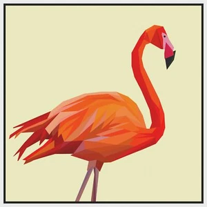 Patrón de punto de cruz contado polígono animal flamenco geométrico colorido pájaro - Imagen 1 de 8