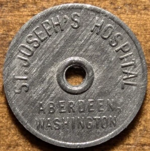 Aberdeen, Washington WA St. Josephs Hospital Dahlberg Radio Zinc 17mm Ficha - Imagen 1 de 4