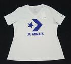 Converse all star Womens Los Angeles Tee Shirt size Large white Blue