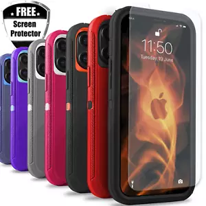 For iPhone 15 14 13 12 11 Pro Max XR 6 7 8 Plus Shockproof Case Screen Protector - Picture 1 of 21