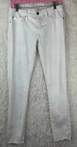 Articles of Society Size 28 Solid White Raw Edge Hem Skinny Jeans - Picture 1 of 13