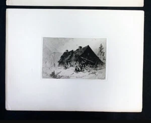 John Mackie Falcongra (1820-1903) Etching - Negro Huts/Houses In Wilmington,... - Picture 1 of 2