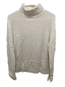 Orvis Men's Turtle Neck Sweater Size Small White Thick Knit Fisherman - Picture 1 of 3