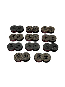 FJA Typewriter Ribbon Laser Engraved Custom 2" Spool x 1/2 Inch BLACK/RED INK - Picture 1 of 13