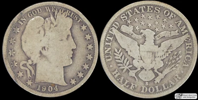 1904 S Barber Half Dollar, Good+ to Very Good Condition, Low Mintage 550k, C4731 - Image 1 of 3