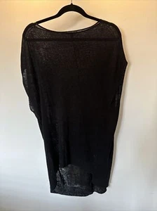 Eileen Fisher Black Linen Knit Sleeveless Tunic NWOT Small - Picture 1 of 5