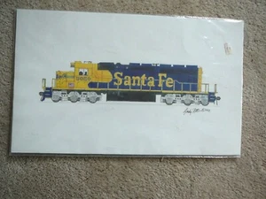 ANDY FILL Vintage 1992 SANTA FE RAILROAD 5050 LOCOMOTIVE PRINT - STORE SEALED - Picture 1 of 4