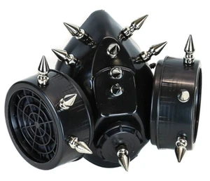 1" Silver Spike Steampunk Gas Mask Cosplay Spikes Respirator Costume Party - Picture 1 of 5