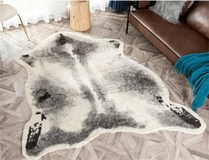 1x Faux Cowhide Animal Print Area Rug Cow Skin Rugs Carpet Floor Mat 2.6' x 3.5'