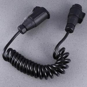 12 V Trailer Plug Cord Wiring Harness Spring Coiled Cable Electrical - Photo 1 sur 11