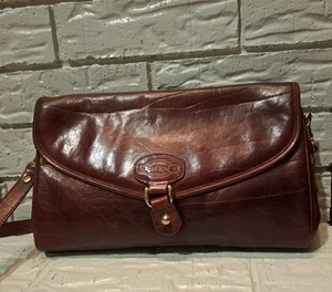 Vintage Oroton Brown Leather Envelope Snap Clutch, Crossbody, Shoulder Bag - Picture 1 of 20