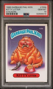 PSA 10 GEM MNT 1986 Topps Garbage Pail Kids OS4 159b KITTY LITTER Sticker Card - Picture 1 of 2