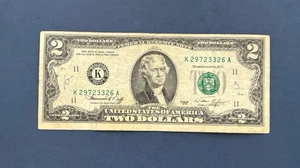 1976 $2 Federal Reserve Note Misalignment Error Boston Uncirculated Condition - Picture 1 of 4