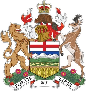 Alberta Provincial Coat of Arms Canada Fortis et Liber Vinyl Sticker/Vinyl Decal - Bild 1 von 1
