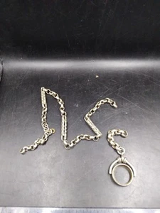 Llavero giratorio vintage/antiguo de cadena de reloj de metal blanco para reparaciones - Imagen 1 de 9