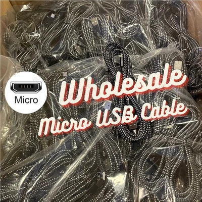 LOTE Cable Micro USB a USB A Cargador Android Cable Trenzado Para Samsung Google LG Foto 1 de 4