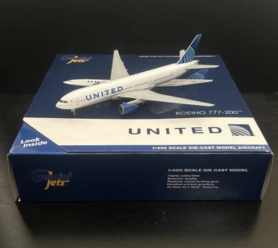 GeminiJets 1:400 United Airlines Boeing 777-200 EVO Blue N210UA GJUAL1939 Model - Image 1 of 4