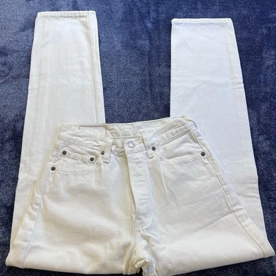 Jeans blancos vintage Levi’s 501 para mujer W28 L32 EE. UU. botón mosca años 90 Foto 1 de 4