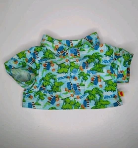 VINTAGE Build-A-Bear Hawaiian Shirt 2012 Tropical Palm Tiki Beach BAB Rare - Picture 1 of 6