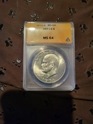 1971 S $1 EISENHOWER ANACS MS 64  - Image 1 of 2