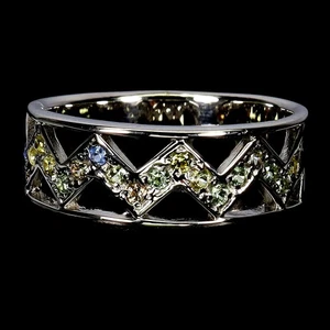 925 Sterling Silber Ring Rund Saphir Natur Edelstein Schmuck Größe 8 - Bild 1 von 14