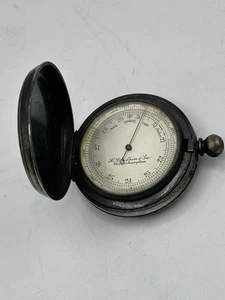 Antikes Taschenbarometer / Höhenmesser - H Blackhham & Son Wolverhampton - funktionstüchtig - Bild 1 von 9