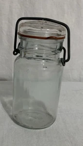 Antica balla filo vetro trasparente vaso K-1776-7 goffrata 5 1/2" altezza 2 1/4 diametro - Foto 1 di 5