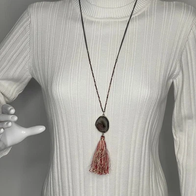 Banana Republic золотистый ожерелье ювелирные изделия искусственный друизы друиз камень кисточки   - Изображение 1 из 4