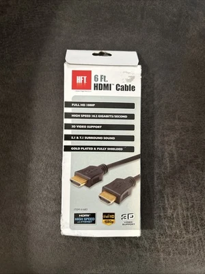 HFT  3D HDMI Cable, 6 ft. 1080p  High Speed With Ethernet 10.2 GB Surround Sound - Image 1 of 4
