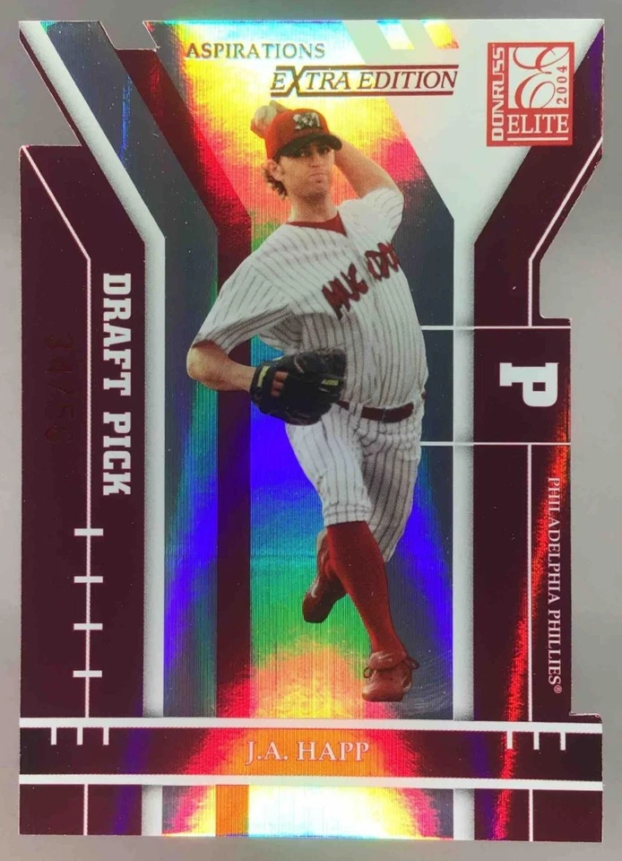 J.A. Happ 2004 Donruss Elite Extra Edition Aspirations RC /56 #231 Phillies - Image 1 of 4