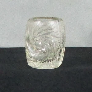 EAPG MAKER UNKNOWN PINWHEEL OR WHIRLING STAR PATTERN CUT GLASS TOOTHPICK HOLDER - Picture 1 of 7