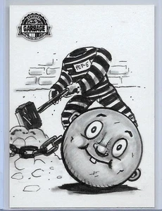 2022 TOPPS GARBAGE PAIL KIDS KRASHERS SERIES 3 SKETCH darrin pepe 1/1 HARD ROCKY - Picture 1 of 1