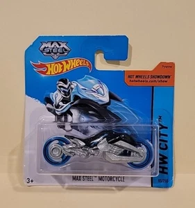 Max Steel Motorcycle 85/250 1:64 2014 HW City Moto Z7 RARE SHORT CARD US SELLER - Picture 1 of 2