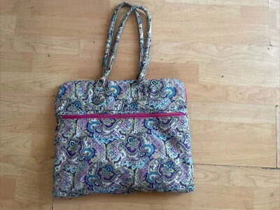 "Bolso para portátil PAISLEY verde rosa púrpura 13x16"" ranura de identificación acolchado bolsillo frontal algodón" Foto 1 de 4
