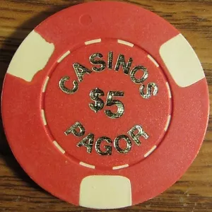 Chip poker casinò vintage Pagor Manila, Filippine $5 casinò - Foto 1 di 2