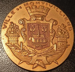 Medaille - Stadt Montivilliers (76) gestiftet von der Stadt 20. Jh. von Mattei - Bild 1 von 3