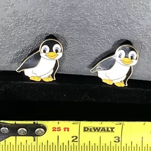 Penguin Enamel Gold Tone Vintage Lapel Pins Lot Hat Pin Blouse Pinnacle Designs - Picture 1 of 6