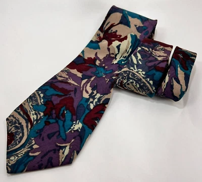 Corbata Arnold Palmer Multicolor Seda Floral Abstracto Salpicaduras Para Hombre Foto 1 de 4